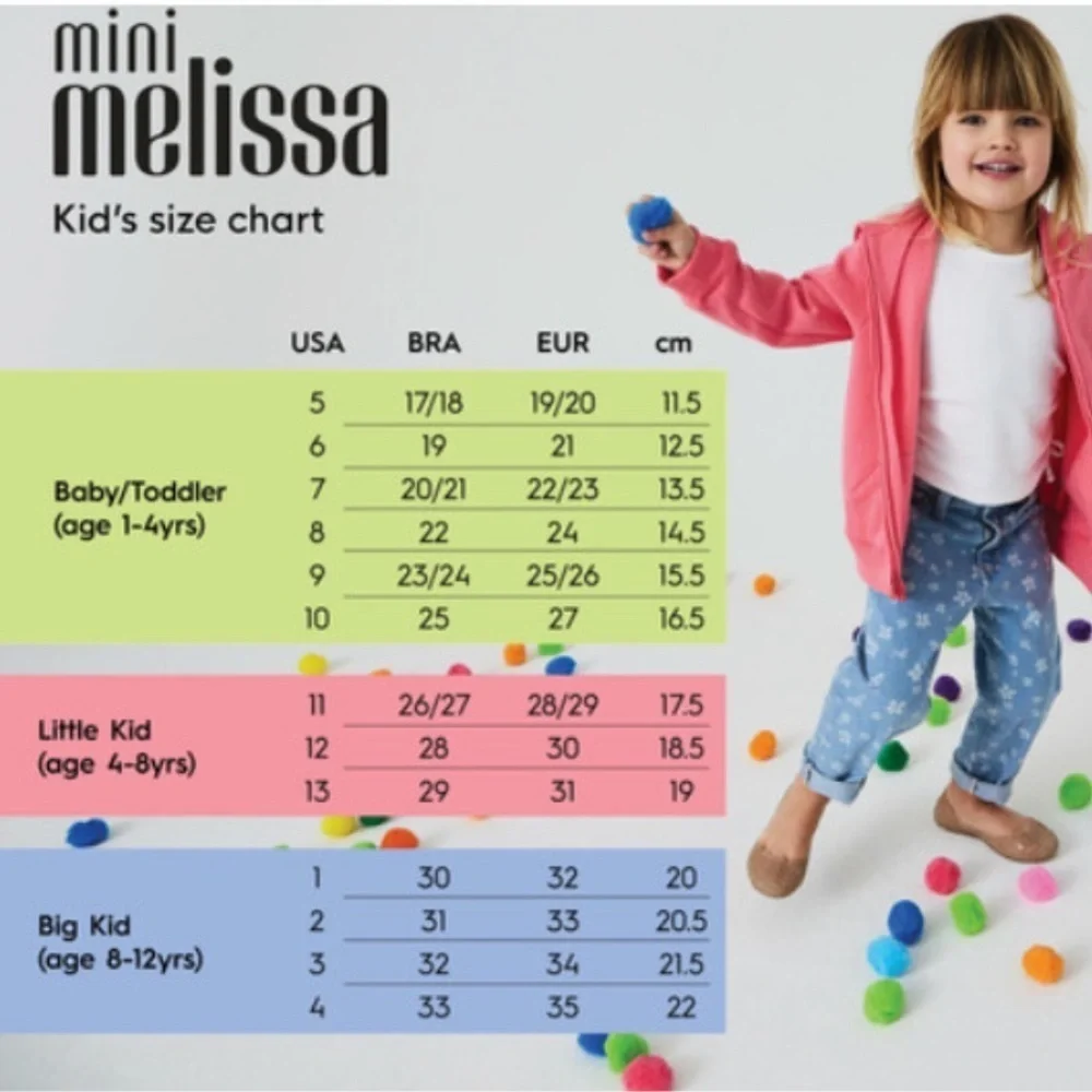 MINI MELISSA Ioio + Fabula Inf Sandal, Pink & Black Sandals Size 9